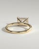Francene - East West Radiant Solitaire with Hidden Halo - 18k Yellow Gold