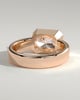 Frankie - Statement Radiant East West Bezel Solitaire with Flat Cigar Band Engagement Ring - 18k Rose Gold