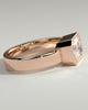 Frankie - Statement Radiant East West Bezel Solitaire with Flat Cigar Band Engagement Ring - 18k Rose Gold