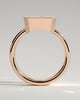 Frankie - Statement Radiant East West Bezel Solitaire with Flat Cigar Band Engagement Ring - 18k Rose Gold