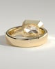 Frankie - Statement Radiant East West Bezel Solitaire with Flat Cigar Band Engagement Ring - 18k Yellow Gold / 18k White Gold