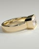 Frankie - Statement Radiant East West Bezel Solitaire with Flat Cigar Band Engagement Ring - 18k Yellow Gold / 18k White Gold