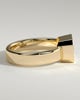 Frankie - Statement Radiant East West Bezel Solitaire with Flat Cigar Band Engagement Ring - 18k Yellow Gold / 18k White Gold