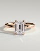 Freesia - Emerald 4 Claw Solitaire with Petal Gallery and Accented Tiara Detail Engagement Ring - 18k Rose Gold