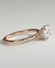 Frida - Elongated Cushion East West Claw Solitaire with Hidden Halo Engagement Ring - 18k Rose Gold High Setting