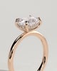 Frida - Elongated Cushion East West Claw Solitaire with Hidden Halo Engagement Ring - 18k Rose Gold High Setting
