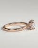 Frida - Elongated Cushion East West Claw Solitaire with Hidden Halo Engagement Ring - 18k Rose Gold High Setting