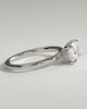 Frida - Elongated Cushion East West Claw Solitaire with Hidden Halo Engagement Ring - 18k White Gold High Setting