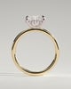 Frida - Elongated Cushion East West Claw Solitaire with Hidden Halo Engagement Ring - 18k Yellow Gold / 18k White Gold High Setting