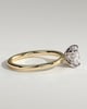Frida - Elongated Cushion East West Claw Solitaire with Hidden Halo Engagement Ring - 18k Yellow Gold / 18k White Gold High Setting