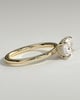 Frida - Elongated Cushion East West Claw Solitaire with Hidden Halo Engagement Ring - 18k Yellow Gold High Setting