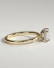Frida - Elongated Cushion East West Claw Solitaire with Hidden Halo Engagement Ring - 18k Yellow Gold High Setting