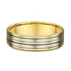 Gabriel Mens Wedding Ring - 9k Yellow Gold / 9k White Gold