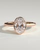 Gemma  Bezel Set Oval Solitaire - 18k Rose Gold