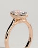 Gemma  Bezel Set Oval Solitaire - 18k Rose Gold