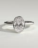 Gemma  Bezel Set Oval Solitaire - 18k White Gold