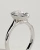 Gemma  Bezel Set Oval Solitaire - 18k White Gold