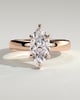 Gigi - Marquise 6 Claw Solitaire with Cigar Band and Hidden Halo Engagement Ring - 18k Rose Gold High Setting