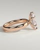 Gigi - Marquise 6 Claw Solitaire with Cigar Band and Hidden Halo Engagement Ring - 18k Rose Gold High Setting