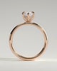 Gigi - Marquise 6 Claw Solitaire with Cigar Band and Hidden Halo Engagement Ring - 18k Rose Gold High Setting
