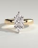 Gigi - Marquise 6 Claw Solitaire with Cigar Band and Hidden Halo Engagement Ring - 18k Yellow Gold / 18k White Gold High Setting