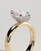 Gigi - Marquise 6 Claw Solitaire with Cigar Band and Hidden Halo Engagement Ring - 18k Yellow Gold / 18k White Gold High Setting