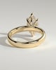 Gigi - Marquise 6 Claw Solitaire with Cigar Band and Hidden Halo Engagement Ring - 18k Yellow Gold High Setting