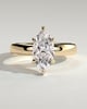 Gigi - Marquise 6 Claw Solitaire with Cigar Band and Hidden Halo Engagement Ring - 18k Yellow Gold High Setting