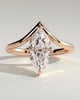 Giselle - Marquise Solitaire with Deep V Band - 18k Rose Gold