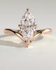 Giselle - Marquise Solitaire with Deep V Band - 18k Rose Gold