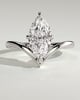 Giselle - Marquise Solitaire with Deep V Band - 18k White Gold