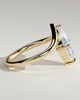 Giselle - Marquise Solitaire with Deep V Band - 18k Yellow Gold