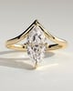 Giselle - Marquise Solitaire with Deep V Band - 18k Yellow Gold