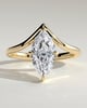 Giselle - Marquise Solitaire with Deep V Band - 18k Yellow Gold