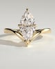 Giselle - Marquise Solitaire with Deep V Band - 18k Yellow Gold