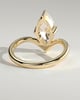 Giselle - Marquise Solitaire with Deep V Band - 18k Yellow Gold