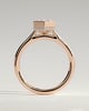 Gloria - Elongated Hexagon Bezel Solitaire with Hidden Halo and Cathedral High Setting Engagement Ring - 18k Rose Gold