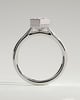 Gloria - Elongated Hexagon Bezel Solitaire with Hidden Halo and Cathedral High Setting Engagement Ring - 18k White Gold