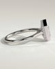 Gloria - Elongated Hexagon Bezel Solitaire with Hidden Halo and Cathedral High Setting Engagement Ring - 18k White Gold