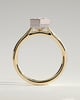 Gloria - Elongated Hexagon Bezel Solitaire with Hidden Halo and Cathedral High Setting Engagement Ring - 18k Yellow Gold / 18k White Gold
