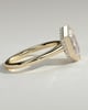 Gloria - Elongated Hexagon Bezel Solitaire with Hidden Halo and Cathedral High Setting Engagement Ring - 18k Yellow Gold