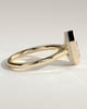 Gloria - Elongated Hexagon Bezel Solitaire with Hidden Halo and Cathedral High Setting Engagement Ring - 18k Yellow Gold