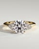 Greta  Round Trilogy with Round Side Stones - 18k Yellow Gold