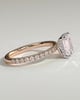Gwyneth - Emerald Solitaire with Hidden Halo - 18k Rose Gold / 18k White Gold