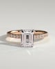 Gwyneth - Emerald Solitaire with Hidden Halo - 18k Rose Gold / 18k White Gold
