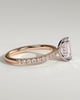Gwyneth - Emerald Solitaire with Hidden Halo - 18k Rose Gold / 18k White Gold