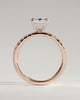 Gwyneth - Emerald Solitaire with Hidden Halo - 18k Rose Gold / 18k White Gold
