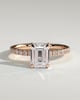 Gwyneth - Emerald Solitaire with Hidden Halo - 18k Rose Gold