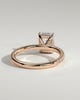Gwyneth - Emerald Solitaire with Hidden Halo - 18k Rose Gold