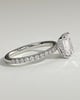 Gwyneth - Emerald Solitaire with Hidden Halo - 18k White Gold